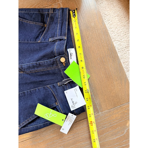 Sam Edelman Bay Flare Trouser Jean Womens 30 Dark Blue NWT High Rise Pintuck - Picture 5 of 6